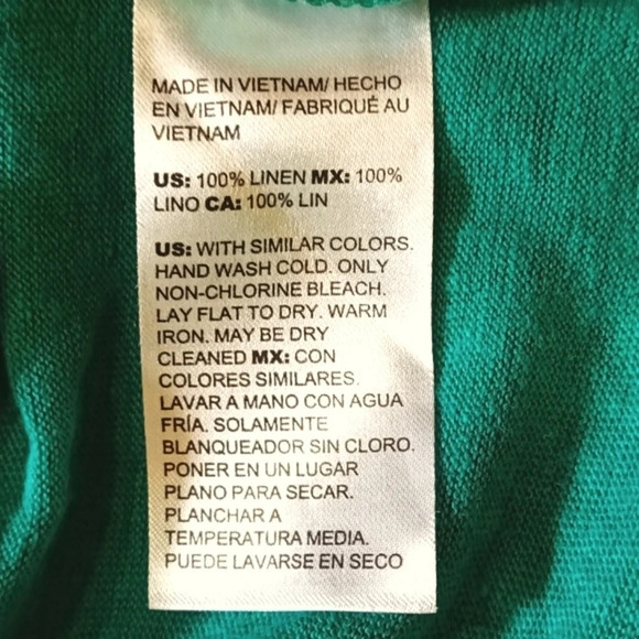 💯% linen Chico's green drop shoulder short sleeve airy lightweight size S - Picture 6 of 6